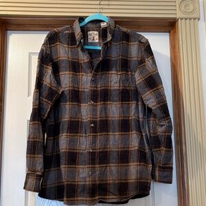 Men's Gray and Brown Checkered Shirt